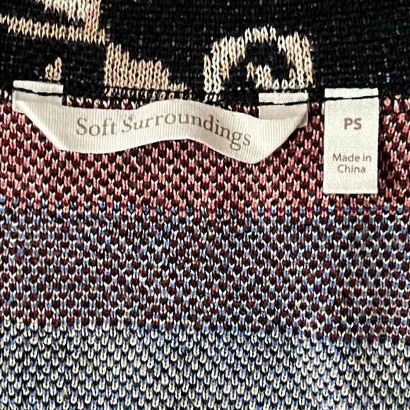 Soft Surroundings Cardigan Size Small Petite Floral Button Front Long Sweater - Picture 2 of 7